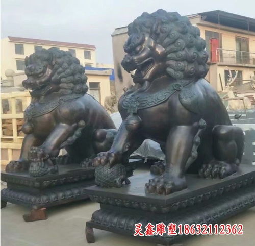三沙铜雕雕塑狮子狮子抱鼓石雕塑价格